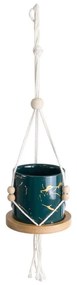 Κασπώ Κρεμαστό Tallinn 20546 Φ10x40cm Green-Gold GloboStar Ceramic