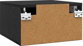 vidaXL Κομοδίνο Μαύρη Οξυά 35 x 35 x 20 εκ Επεξεργασμένο Ξύλο