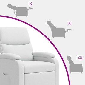 vidaXL Αναπαυτική Καρέκλα Λευκό Ύφασμα