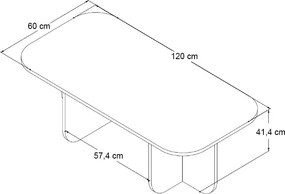 Τραπεζάκι σαλονιού Becaj Megapap χρώμα atlantic pine 120x60x41,4εκ.