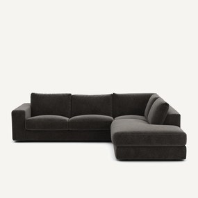 Γωνιακός καναπές από βελούδινο chenille ύφασμα, Skander