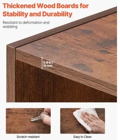 VEVOR 5 Tiers Narrow Bookshelf 53&quot; Wooden Open Bookcase Adjustable Shelf Brown