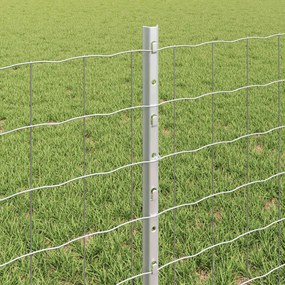 vidaXL Περίφραξη Euro με Στήλη 25 x 0,6 μ Γαλβανισμένος Χάλυβας Ασημί