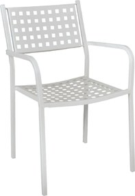 CAPRICE Πολυθρόνα Στοιβαζόμενη, Μέταλλο Βαφή Άσπρο   1τμχ