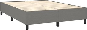 vidaXL Κρεβάτι Boxspring με Στρώμα Σκούρο Γκρι 140x200 εκ Υφασμάτινο