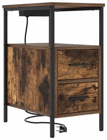 vidaXL Κουτιά Κρεβατοκάμαρας 2 pcs Καπνιστή δρυς 30 x 48 x 61 εκ