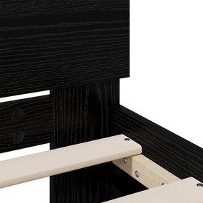 vidaXL Κρεβάτι με Κεφαλάρι Μαύρη Δρυς 140 x 190 cm Επεξεργασμένο ξύλο