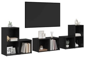 vidaXL ΣΕΤ ΒΑΘΜΟΛΟΓΗΣΗΣ ΤΗΛΕΟΡΑΣΗΣ 6 pcs Μαύρη Οξυά 37 x 35 x 72 εκ.