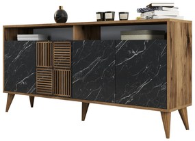 ΜΠΟΥΦΕΣ ΜΕΛΑΜΙΝΗΣ ΚΑΡΥΔΙ ΜΕ ΟΨΗ ΜΑΥΡΟΥ ΜΑΡΜΑΡΟΥ HM9506.02 160x35x78Υ εκ.