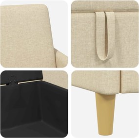 vidaXL Σαλονάκι Σετ Με Αποθηκευτικό Χώρο 2 pcs Κρεμ Πολυεστέρας