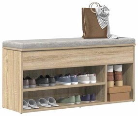 Πάγκος παπουτσιών vidaXL Sonoma Oak 102x30,5x45 cm Κατασκευασμένο ξύλο