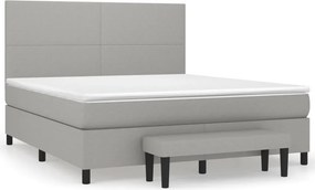vidaXL Κρεβάτι Boxspring με Στρώμα Αν. Πράσινο 160x200εκ Υφασμάτινο