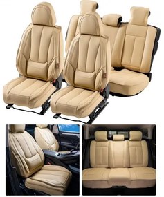 VEVOR Seat Covers, Universal Car Seat Covers Full Set Seats, Front and Rear Seat, 13pcs Faux Leather Seat Cover, Full Enclosed Design, Detachable Headrest and Airbag Compatible, for Most Car SUV Truck