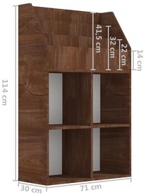 vidaXL Παιδικό Ράφι Περιοδικών Καφέ Δρυς 71x30x114 εκ. Επεξεργ. ξύλο