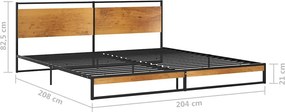 vidaXL Πλαίσιο Κρεβατιού 200 x 200 εκ. Μεταλλικό