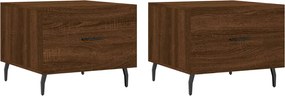 vidaXL Τραπεζάκια Σαλονιού 2 τεμ Brown Oak 50x50x40 εκ Επεξ. Ξύλο