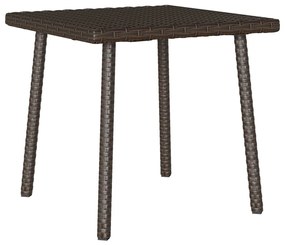 vidaXL Κήπος Τραπέζι καφέ ορθογώνιο καφέ 40x40x37 cm Poly Rattan