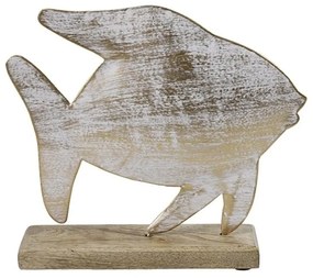 Διακοσμητικό Ψάρι 013.803392 20,5x5x19cm Natural-White Metal,Wood