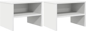 vidaXL Κομοδίνα 2 τεμ. Λευκά 40 x 30 x 30 εκ. από Επεξ. Ξύλο