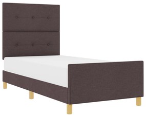 vidaXL Κρεβάτι Σκελετός Σκούρο Καφέ 80x200 εκ. Υφάσματος