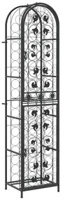 vidaXL Ραφιέρα Κρασιών 73 Μπουκ. Μαύρη 45x36x200 εκ. Σφυρήλατο Σίδερο