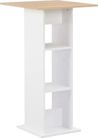 vidaXL Τραπέζι Μπαρ Λευκό / Sonoma Δρυς 60 x 60 x 110 εκ.