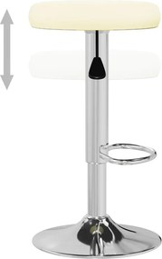 vidaXL Σκαμπό Μπαρ 2 τεμ. Κρεμ από Συνθετικό Δέρμα