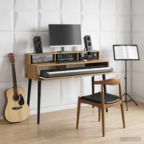 vidaXL Γραφείο Στούντιο Artisan Δρυς 130 x 42,5 x 36 εκ