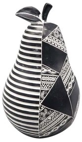 Διακοσμητικό Αχλάδι FIG208 10x10x16cm White-Black Espiel Πολυρεσίνη