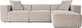 Corner Sofa Lora (L1-O1-1R-POUFFE ) - Mocha Mocha