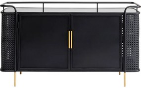 Μπουφές Fence Μεταλλικός Μαύρος 120x40x70 εκ. - Μαύρο