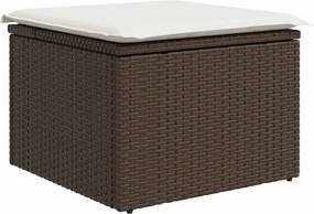 vidaXL Σετ Καναπέ Κήπου με μαξιλάρι 7 pcs Καφέ και κρεμ