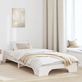 vidaXL Κρεβάτι Λευκό 90x200 εκ. Μασίφ Ξύλο Πεύκου