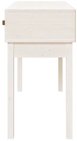 vidaXL Τραπέζι κονσόλα άσπρο 114x40x75 εκ. από Μασίφ Ξύλο Πεύκου