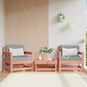 Καρέκλες Κήπου με Μαξιλάρια 2 τεμ. από Μασίφ Ξύλο Ψευδοτσούγκας - Καφέ