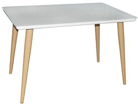 Τραπέζι Union ΕΜ832,2 120x70x75cm 120x70cm Βαφή Natural-Glass White Μέταλλο,Γυαλί