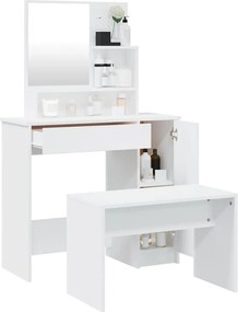 vidaXL Μπουντουάρ Σετ Σετ Λευκό 86,5 x 35 x 136 εκ.