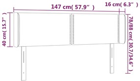 vidaXL Κεφαλάρι Κρεβατιού LED Ροζ 147x16x78/88 εκ. Βελούδινο