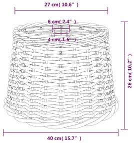 Καπέλο Φωτιστικού Καφέ Ø40x26 εκ. από Wicker - Καφέ