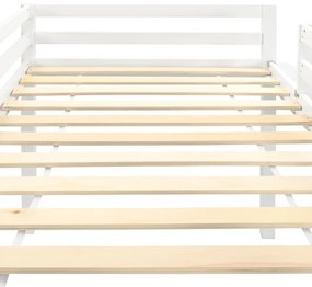 Πλαίσιο Υπερυψ. Κρεβατιού με Τσουλήθρα &amp; Σκάλα 97x208 εκ. Πεύκο - Λευκό