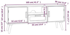 Έπιπλο Τηλεόρασης με Πόρτες 105x30x45 εκ. Επεξεργασμένο Ξύλο - Λευκό