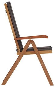 vidaXL Καρέκλα Κήπου 4 pcs Καφέ 57 x 71.5 x 104εκ Μασίφ ξύλο teak