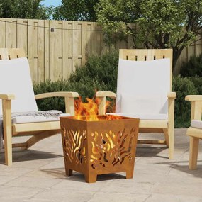 vidaXL Φωτιά Καφέ 40 x 40 x 40 cm Ατσάλι σκληρυθέν στον αέρα