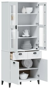 VidaXL Ντουλάπι Ψηλό VIKEN Λευκός 80x40x190 εκ. από Μασίφ Ξύλο Πεύκου