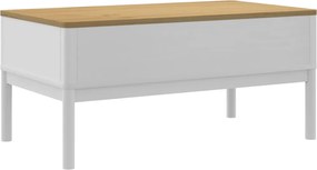 vidaXL Τραπεζάκι Σαλονιού FLORO Λευκό 99x55,5x45 εκ. Μασίφ Πεύκο