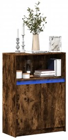 vidaXL Ντουλάπι με Φώτα LED Δρυς 72x34x100 εκ. Επεξεργασμένο Ξύλο