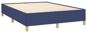 vidaXL Κρεβάτι Boxspring με Στρώμα Μπλε 140x190 εκ. Υφασμάτινο