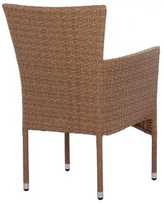 Καρέκλα - Πολυθρόνα NISHA C5684.02 Μεταλλική με Wicker Καφέ - Μόκα &amp; Μαξιλάρι 58x60x87 εκ. 58x60x87 εκ.