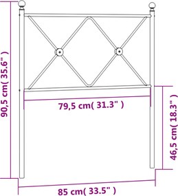 vidaXL Ανταλλακτικό κεφαλάρι Λευκό 80 εκ. Μεταλλικό