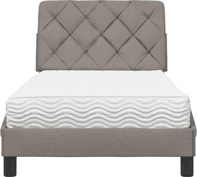 vidaXL Κρεβάτι με Στρώμα Taupe 80x200 εκ. Υφασμάτινο